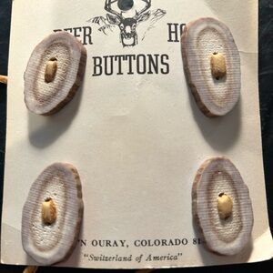 Vintage Rustic Deer Horn Button Set of 4